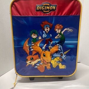 Vintage Digimon 2000 Travel Suitcase Kids Carry On Bag  SIZE  15 X 12 1/2 Inch